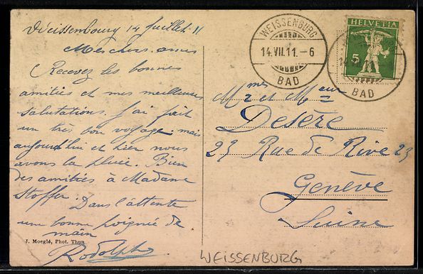 Ansichtskarten: AK Weissenburg, Hinteres Weissenburgbad – Gebraucht aus Berlin von bartko-reher 1