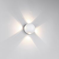 LED Aussen Wandleuchte, Weiss, 10 cm Ø