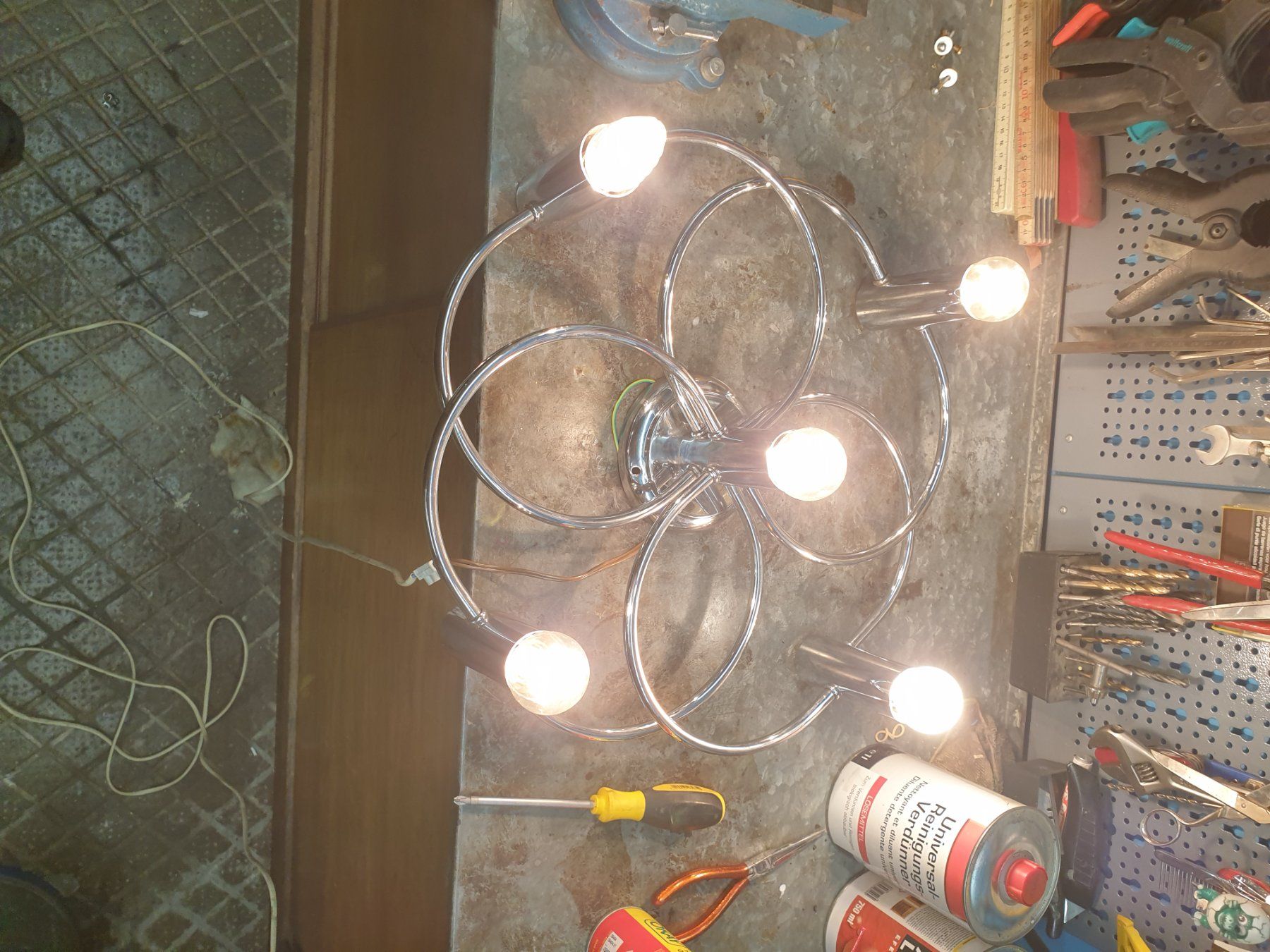 Lampade: Chrom Wall Lamp Italy 70's – Usato da rebstein venduto da spacy73