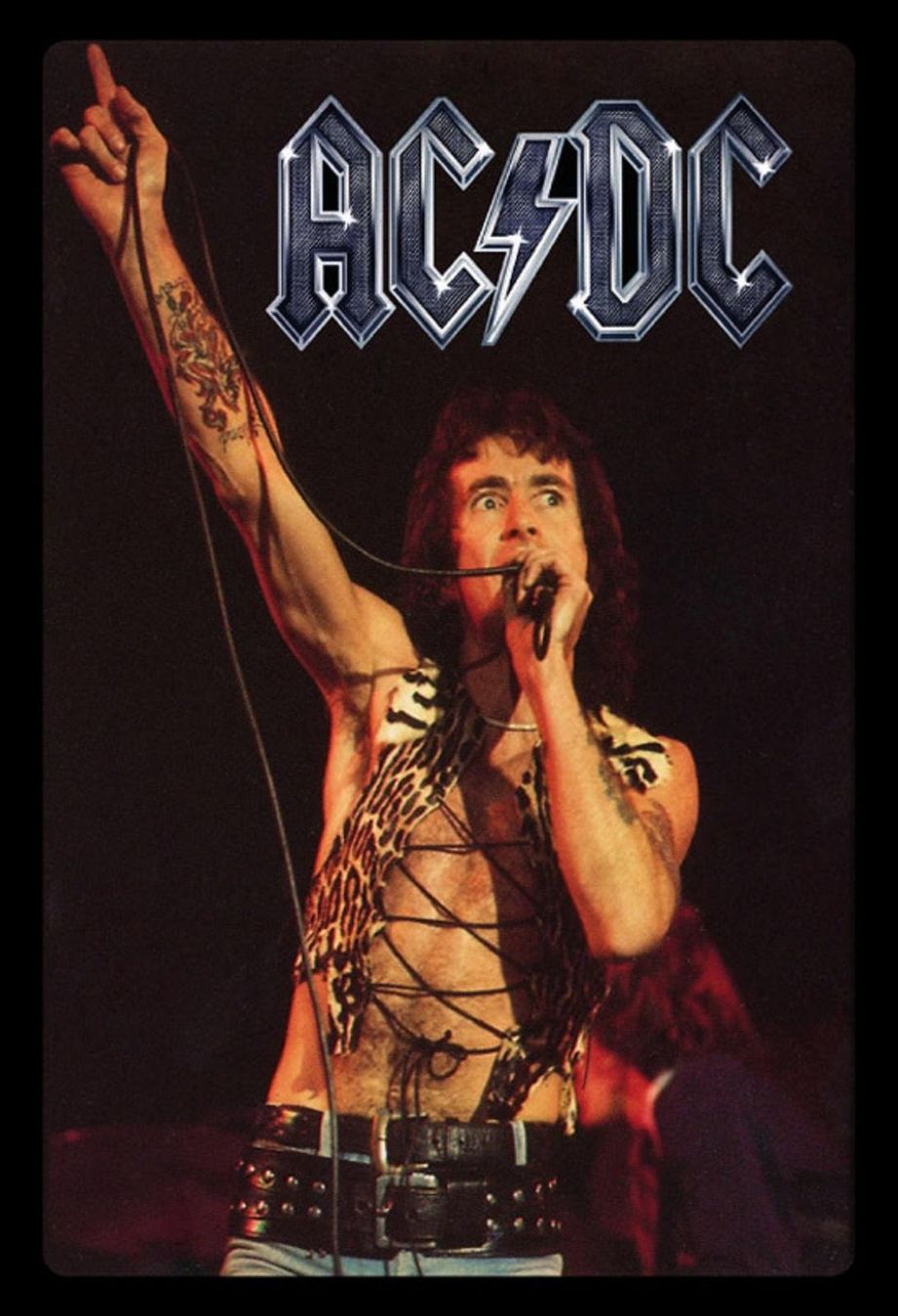 Insegne: Blechschild-AC/DC-BON SCOTT MIT MIKROFON – Nuovo e nell'imballaggio originale da Rupperswil venduto da big-one-sale