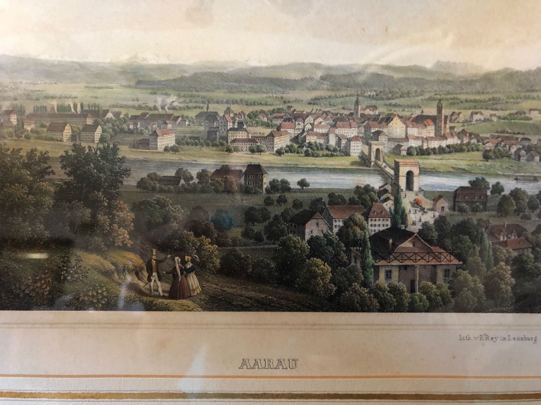 Grafica & Litografie: FARBLITHOGRAPHIE v.R.REY, Lenzburg.AARAU – Usato da Wald ZH venduto da mlnt 2