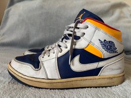 Nike Air Jordan 1 Mid White Deep Royal Blue Laser, Gr. 43