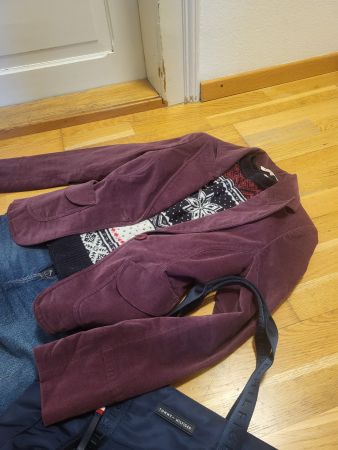 Blazer, Jacket, violett, XS aus Samt-Velours   Top Zustand
