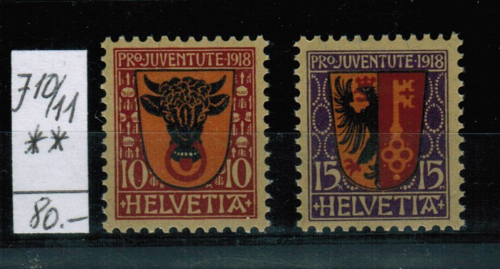 Alle Briefmarken: Pro Juventute - Satz J10-J11 ** postfrisch – Neu (gemäss Beschreibung) aus Bern von peri02