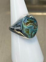 Schöner solider Ring mit Abalone XL 925 Silber ID 20 mm NEU