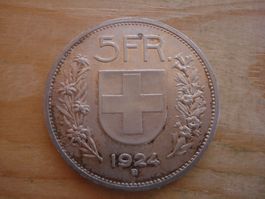 (C1) 5 Franken 1924 UNZ-