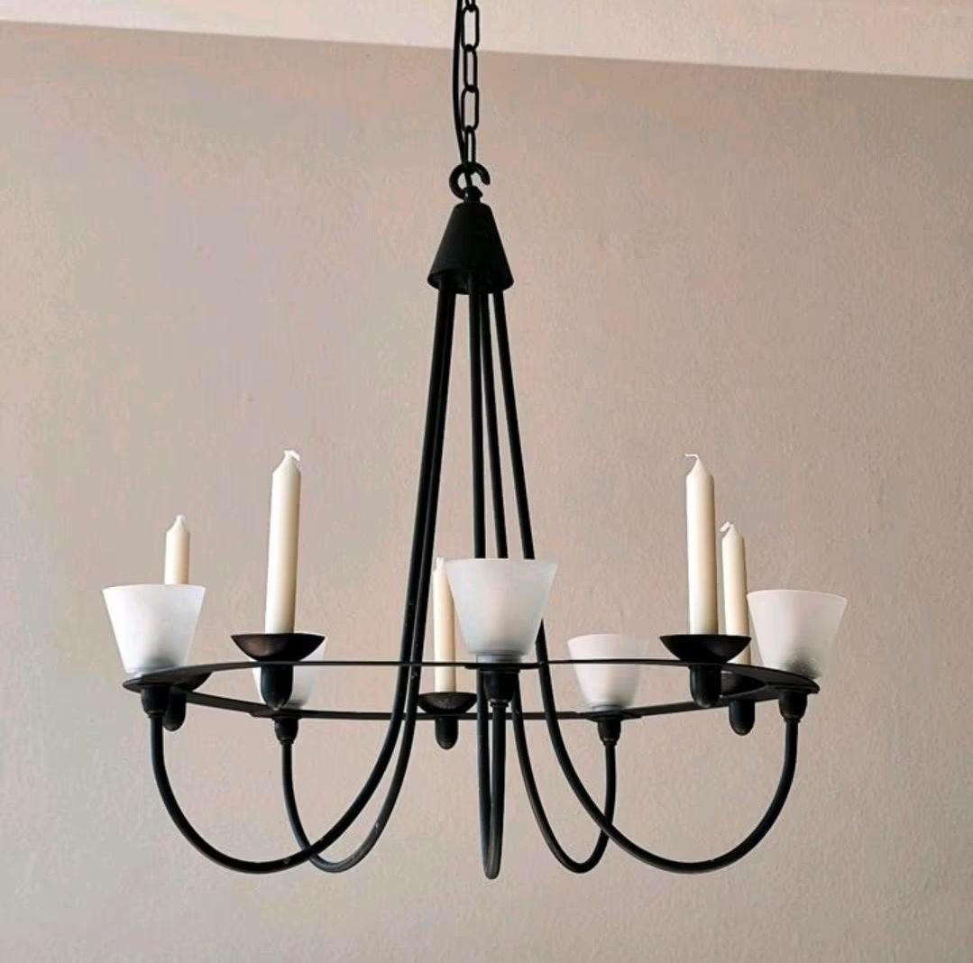 Ikea Lampadari & plafoniere: Rustikale Kronleuchter Metall 5 Lichte+ 5 Kerzen – Usato da Schmitten / FR venduto da Gumispvc