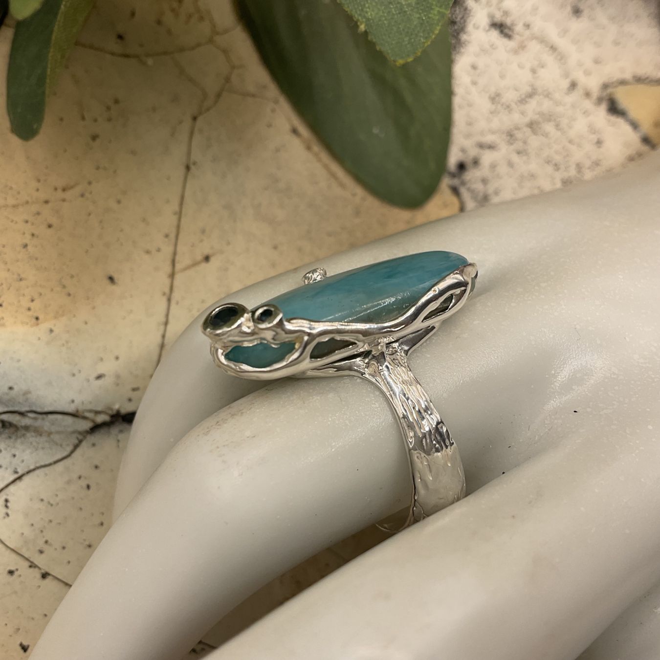 Anelli: Wunderschöner Larinar Ring in Sterlingsilber, Gr.55.5 – Nuovo (secondo la descrizione) da Luzern venduto da S.Kern01 1