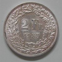 102 MZ, CH 2 FRANKEN 1955 B, SILBER, vz