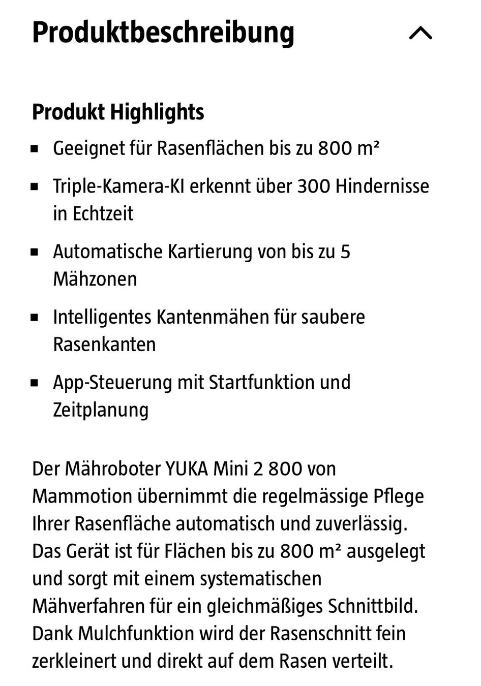 Tondeuses à gazon: Mähroboter Mammotion Yuka mini 800 – D'occasion à Triengen par huegi02 1