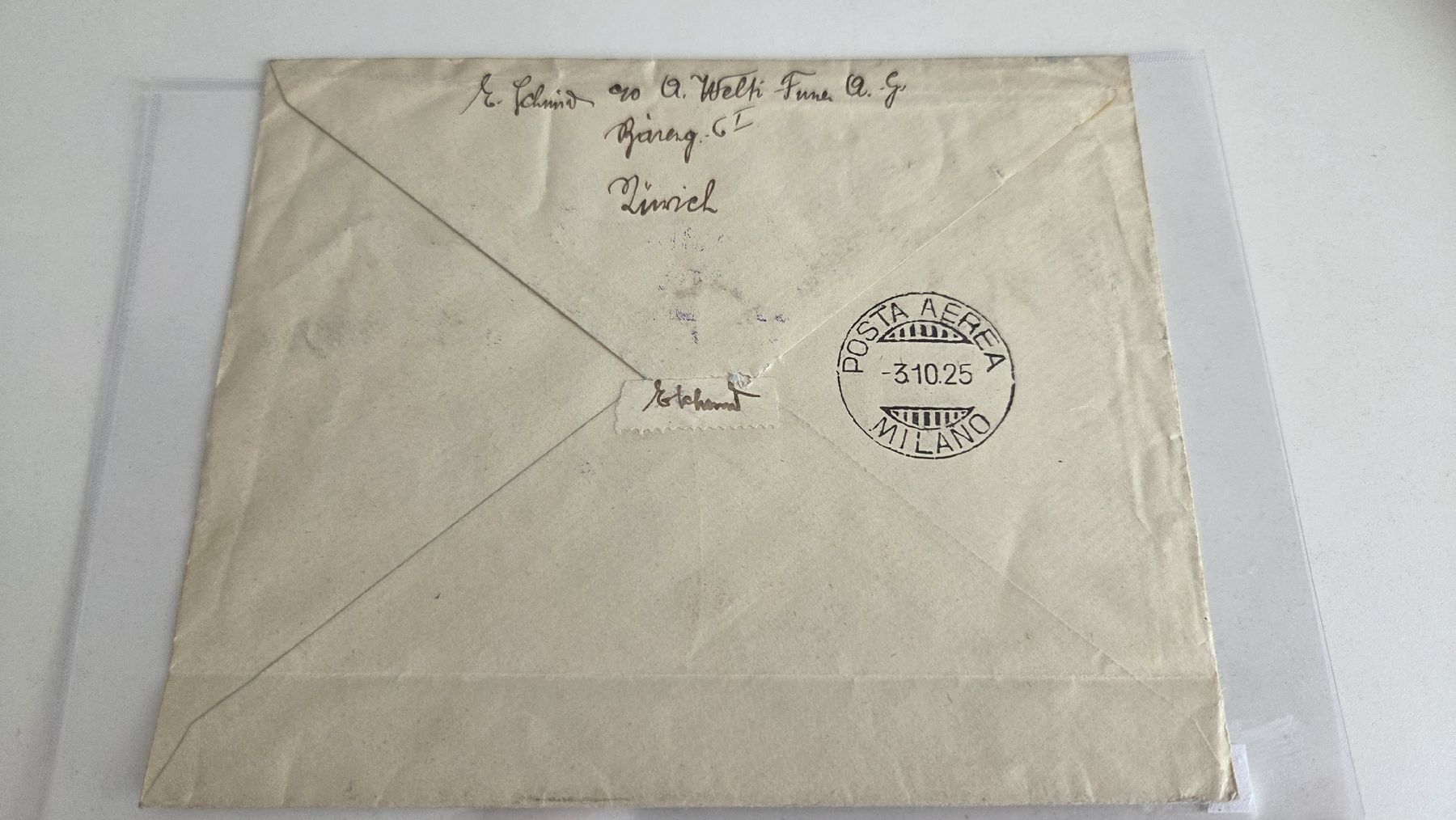 Alle Briefmarken: 1925 Flugbrief 1. Flug Genf  - Milano – Gebraucht aus Arni AG von Moth68 1