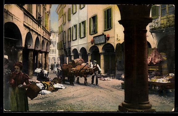 Cartes postales: AK Lugano, Via Pessina – D'occasion à Berlin par bartko-reher