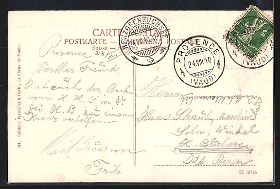 Cartoline postali: AK Provence, Les Rochats, 1910 – Usato da Berlin venduto da bartko-reher 1