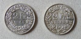 2 x Fr. 2.-  1963 und 1965