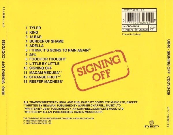 CD: CD UB40 - Signing off (1980) – Usato da Möriken AG venduto da mineralia 1