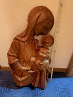 Holzrelief Madonna mit Kind, gross