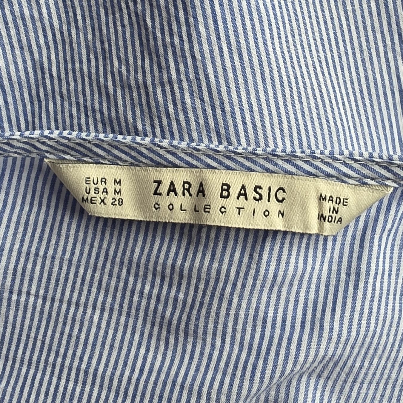 Zara Camicette: Zara Basic Bluse, Gr. M, blau gestreift, Blumenstickerei – Nuovo (secondo la descrizione) da Rheinsulz venduto da Gilea 7