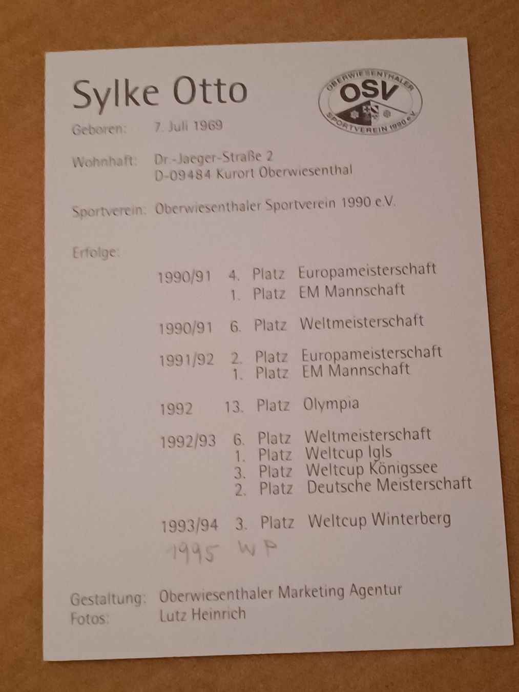 Autografi: Sylke Otto - 2x Olympiasiegerin – Usato da Menziken venduto da Autogramme 1