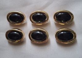 6 elegante Knöpfe, oval, 29 mm.