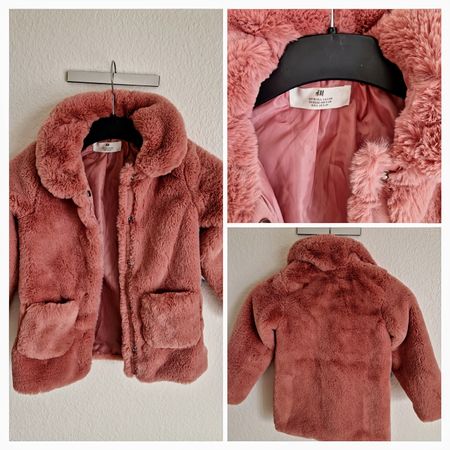 Kuschelige Mädchen Winterjacke H&M Gr. 116 Teddyfell rosa