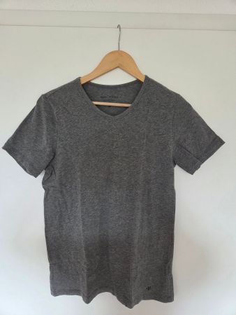 Marc O'Polo V-Neck T-Shirt Grau Gr. S Stretch