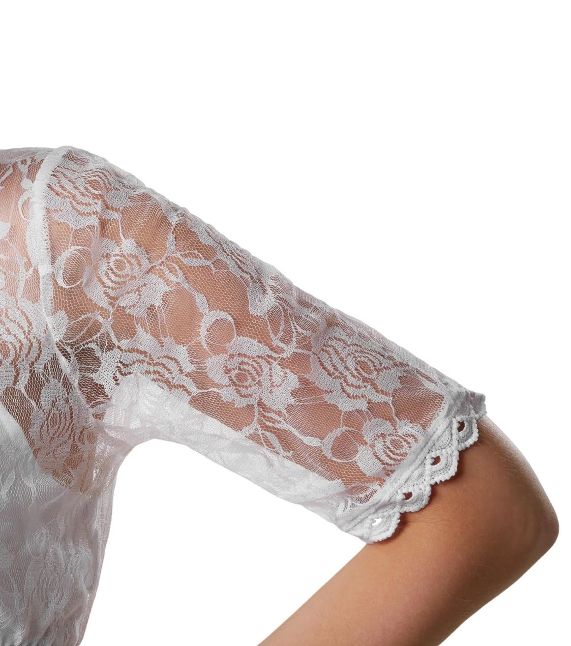 Camicette: %neue Dirndlbluse weiss Gr. M, Oktoberfest – Nuovo e nell'imballaggio originale da Necker venduto da liq24 1