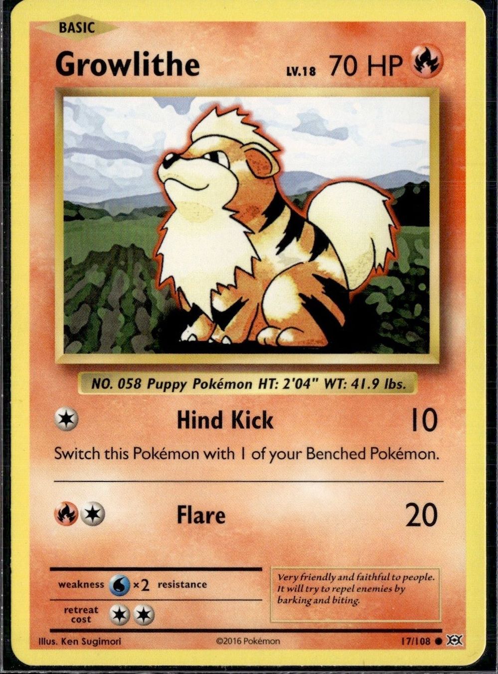 Pokémon Carte collezionabili: Growlithe 17/108 XY Evolutions – Usato da Zürich venduto da pokemon_cards