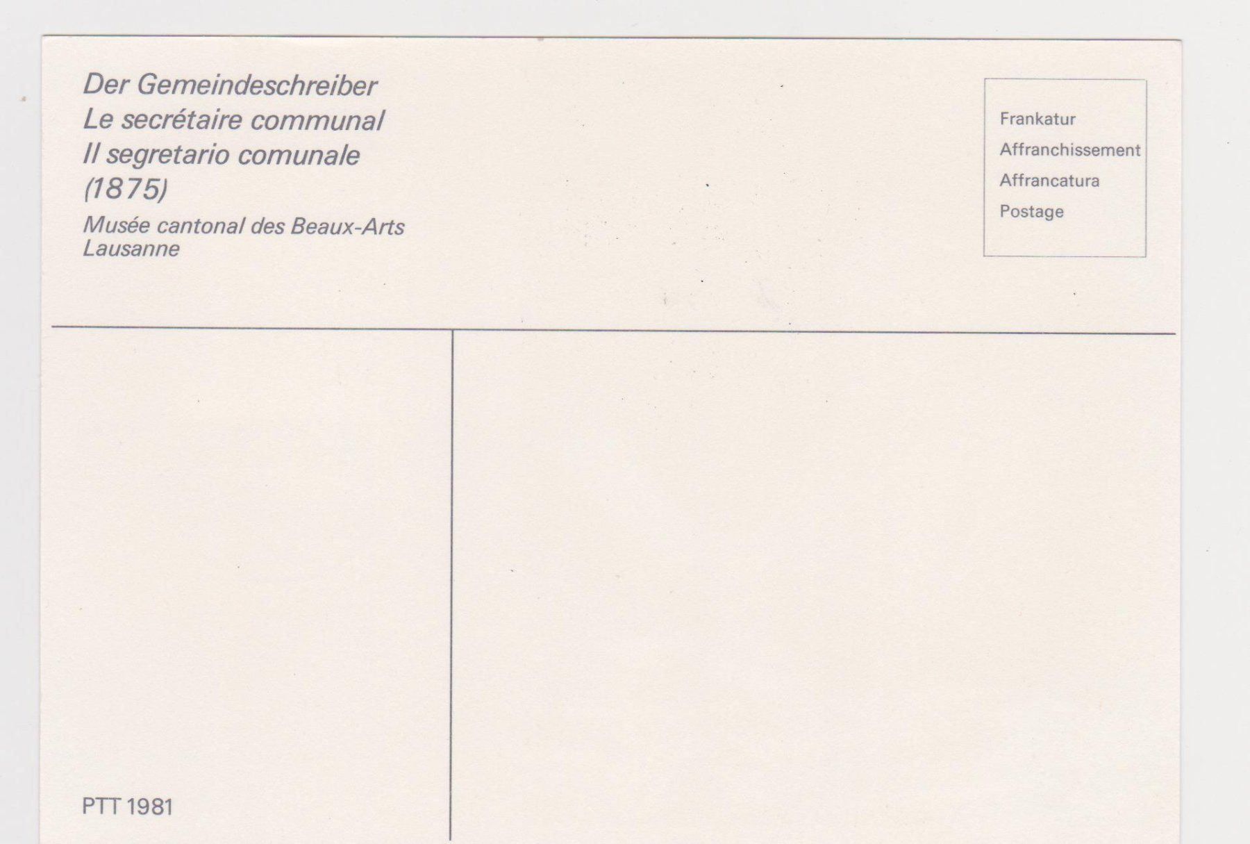 Cartoline postali: CP Le secrétaire communal 1981 – Usato da Pailly venduto da jme99 1