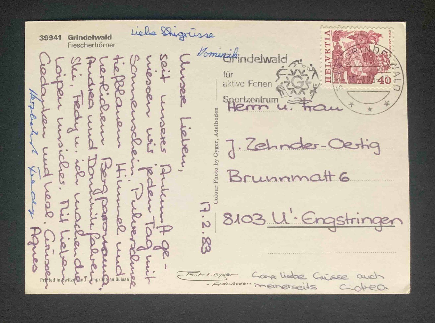 Cartoline postali: AK Grindelwald Fiescherhörner – Usato da Goldau venduto da artelier1 1
