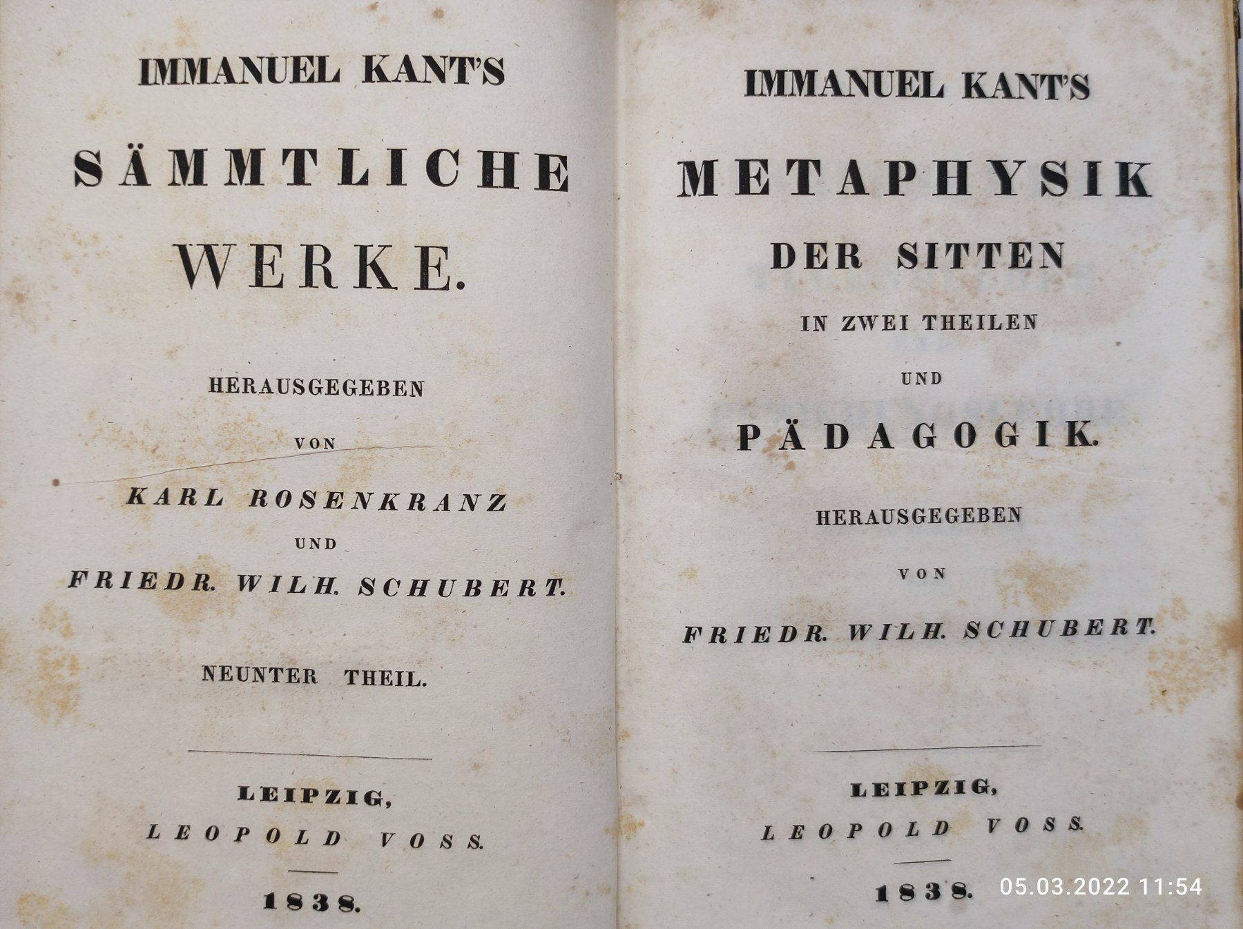 Libri: PHILOSOPHIE - KANT - SÄMMTLICHE WERKE – Usato da Goldach venduto da Gaip 2