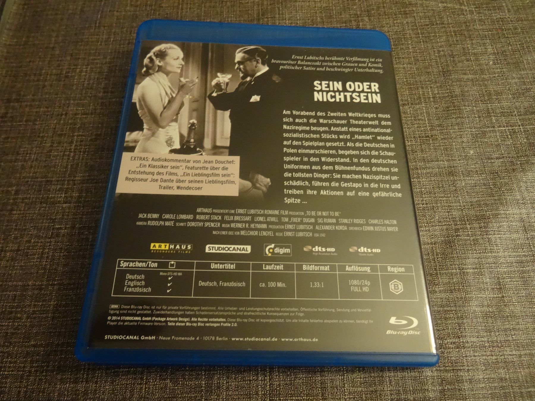 Tutti i DVDs: Blu-ray Film Sein oder Nichtsein Arthaus – Usato da Olten venduto da Disc-Verkauf 2