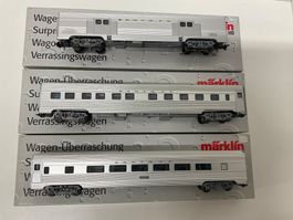 Märklin H0, US, Santa Fe, Wagen drei Stk, Bespielt ohne OVP
