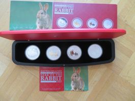 Lunar II Münzen Typen Set Hase 2011 / 4x 1oz Silber