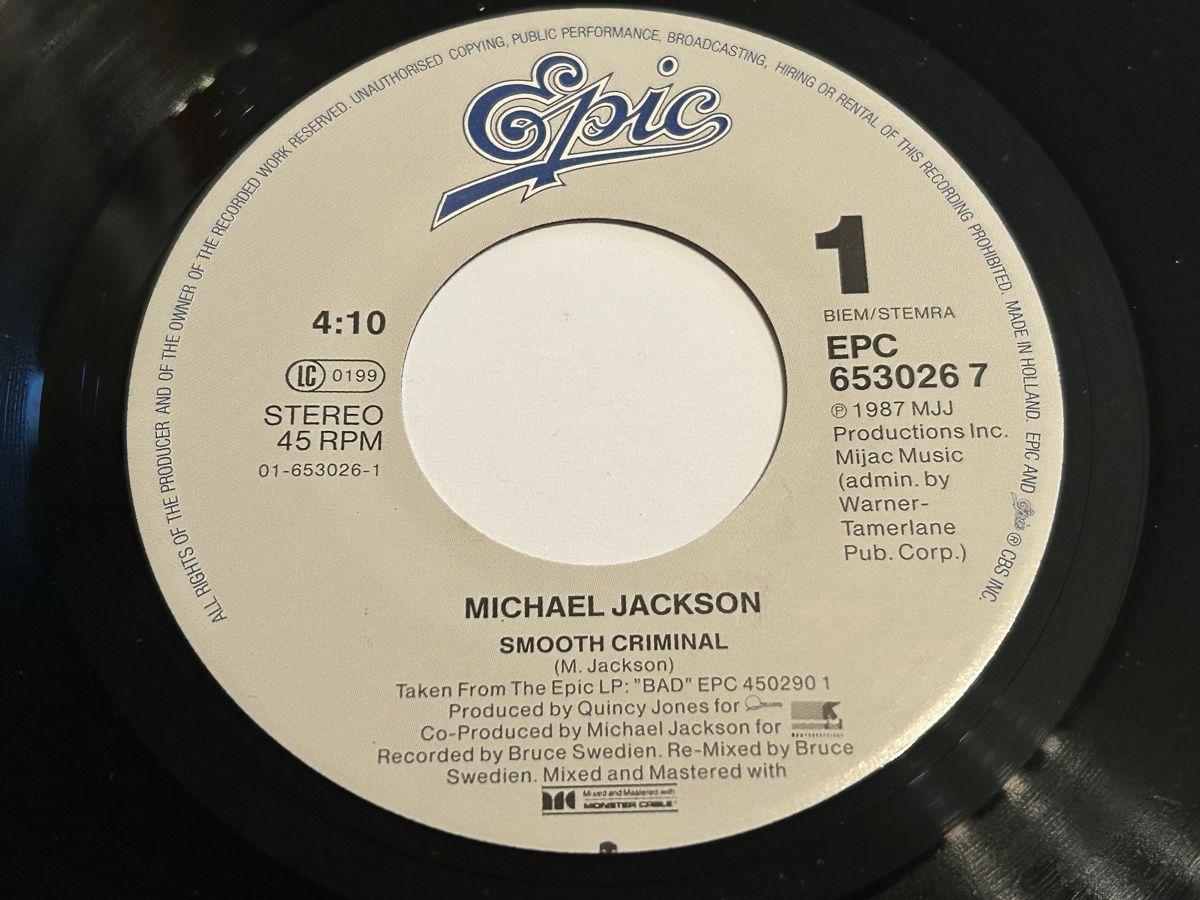 Schallplatten: Michael Jackson. 1987. Smooth Criminal – Gebraucht aus Faulensee von Mizuno06 3