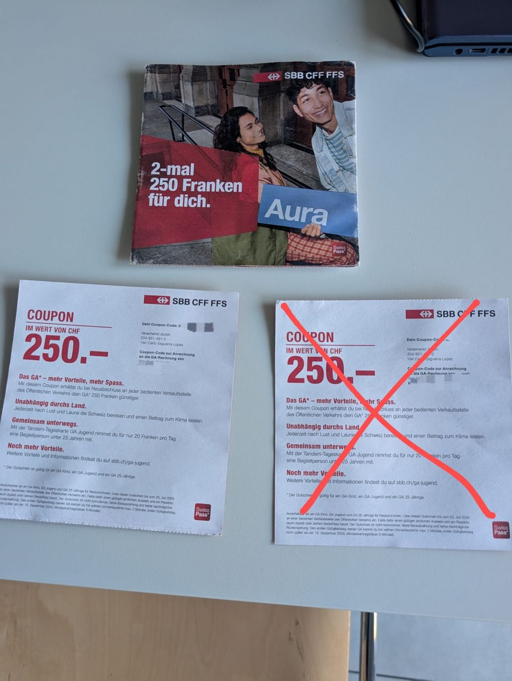 SBB/CFF/FFS Gutscheine: SBB Gutschein CHF 250  – Neu und originalverpackt aus Lenzburg von Yan_qkf7 1