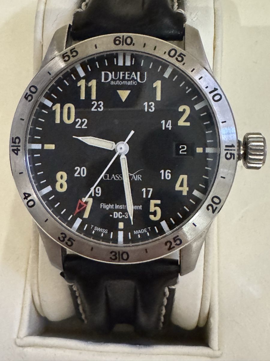 Uhren: Dufau Pilot's Watch Douglas DC-3 Automatic mit Box – Gebraucht aus Montévraz von W1965
