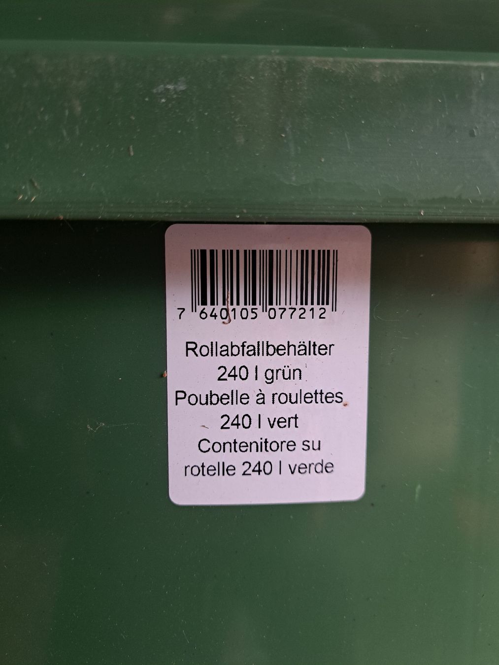 Banconi: Faserplast 240 l Abfall-/Grüngutcontainer an 1.- CHF !! – Usato da Olten venduto da Eden_19901 5