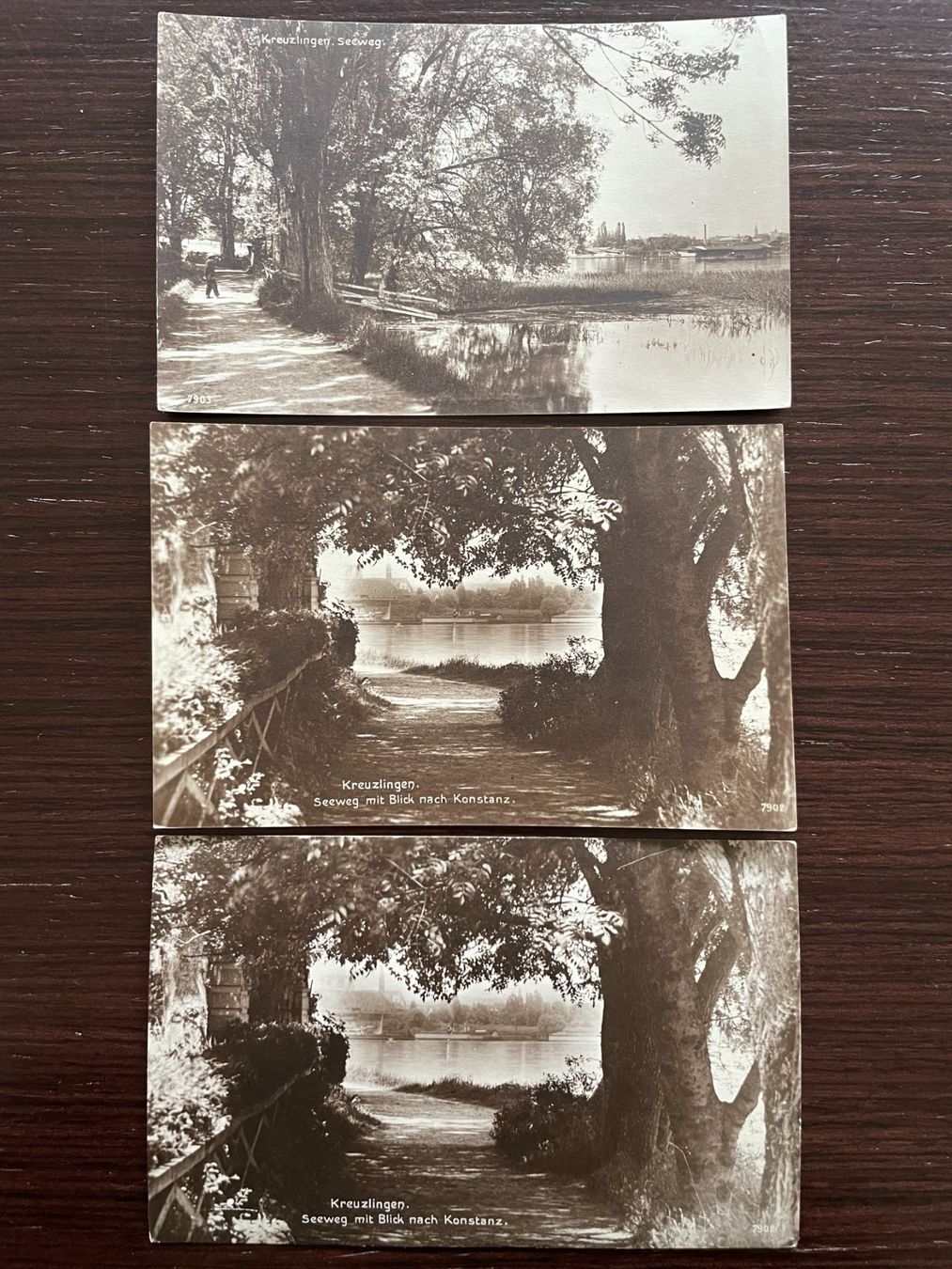 Cartoline postali: KREUZLINGEN Seeweg, 3 Ansichtskarten – Usato da Wald ZH venduto da TLILEF