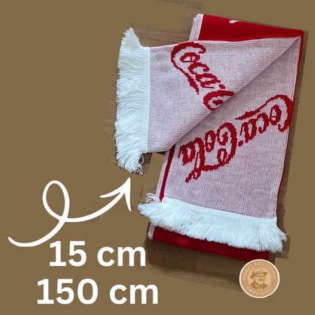 Vintage Coca-Cola Schal gestrickt – Mehrsprachiges Logo –