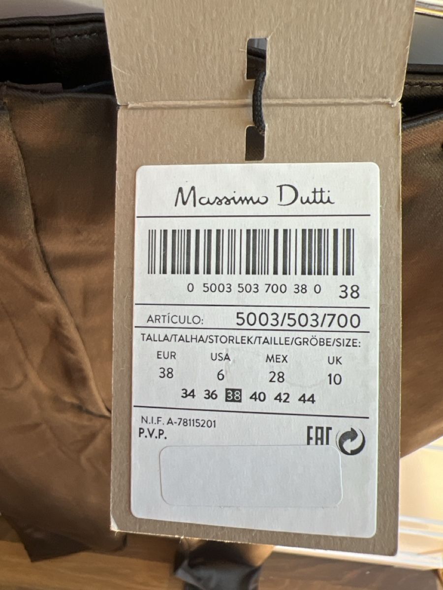 Massimo Dutti Pantaloni: Massimo Dutti brown trousers, slit hem, size 38 new – Nuovo e nell'imballaggio originale da Adliswil venduto da youngbee 6