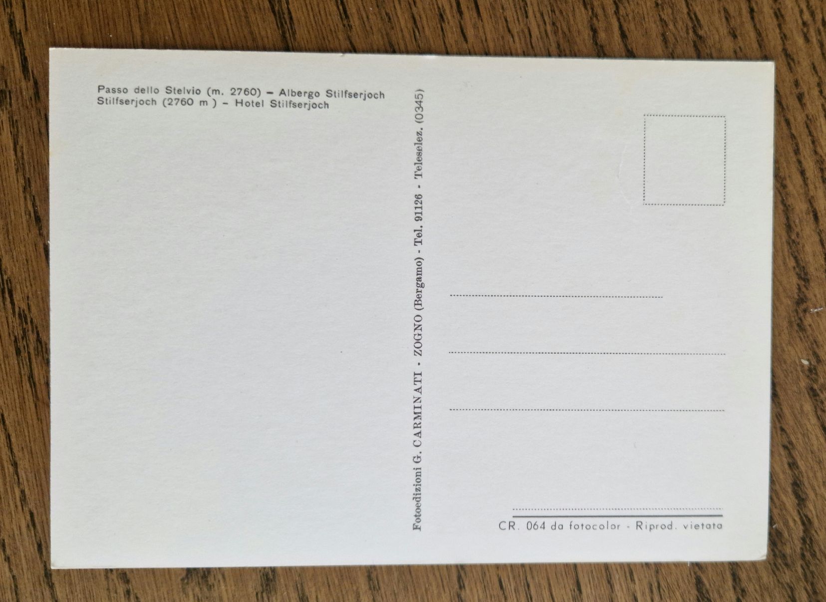 Cartoline postali: Albergho, Passo dello Stelvio – Usato da Ebikon venduto da Donar50 1