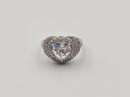 Ring Herz Silber 935 Zirkonia Gr. 52