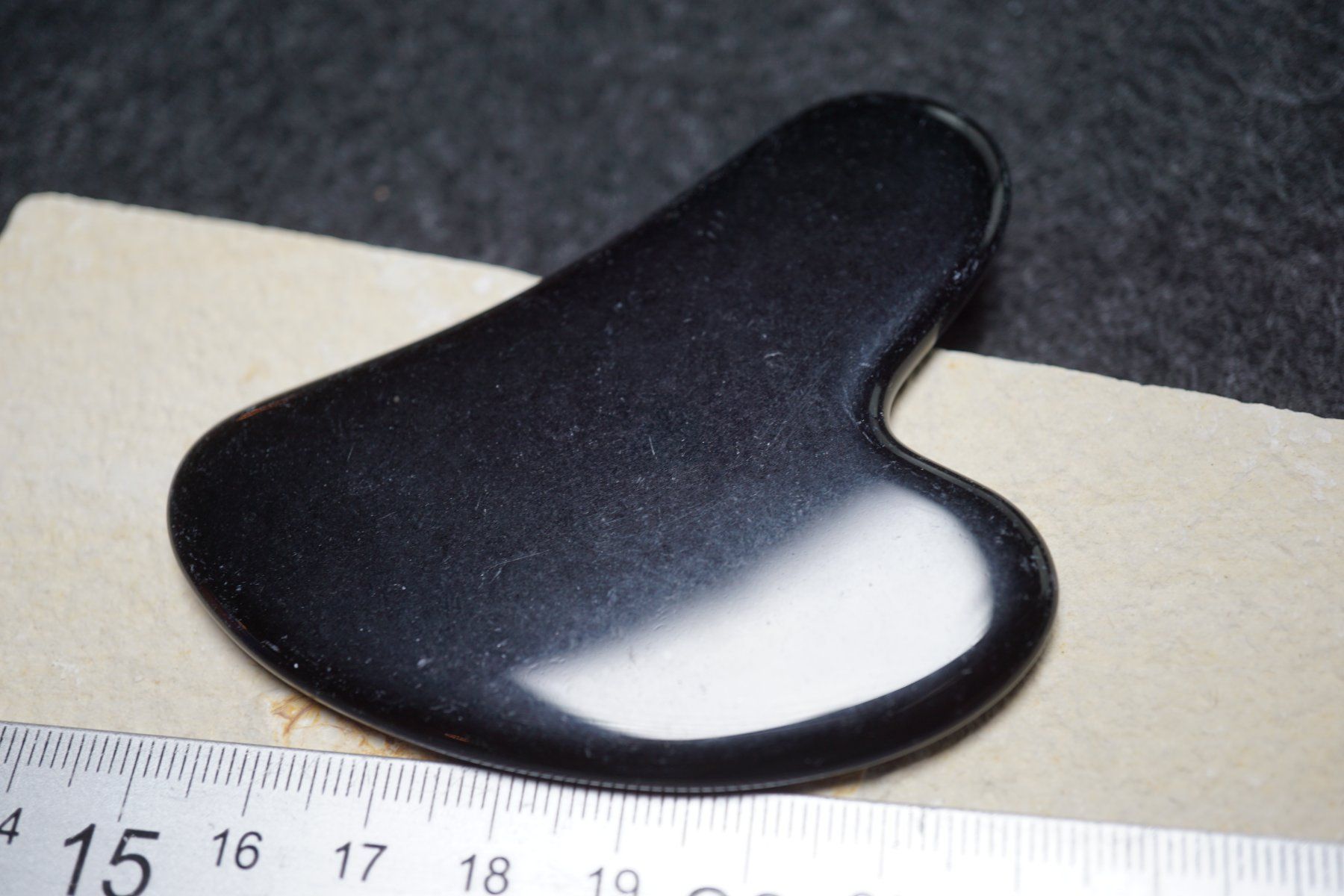 Minerali & Pietre curative: Gua Sha Massage-Stein Obsidian inkl porto – Nuovo e nell'imballaggio originale da Eschenbach SG venduto da topstone 4