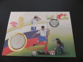 Münzbrief Sambia 2000 Kwacha 1994 - Fussball WM