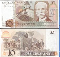 BRASILIEN - 10 CRUZADOS 1987 - UNZIRKULIERTE BANKNOTE