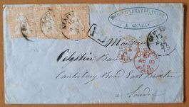 Strubelbrief 3x 25D nach England
