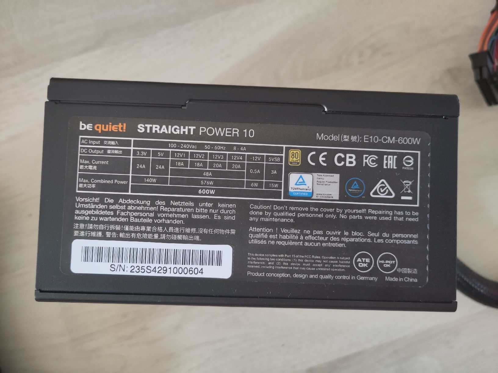 beQuiet! Elektronikbauteil: 600W Netzteil beQuiet – Defekt aus Sargans von sve_hjs5 1
