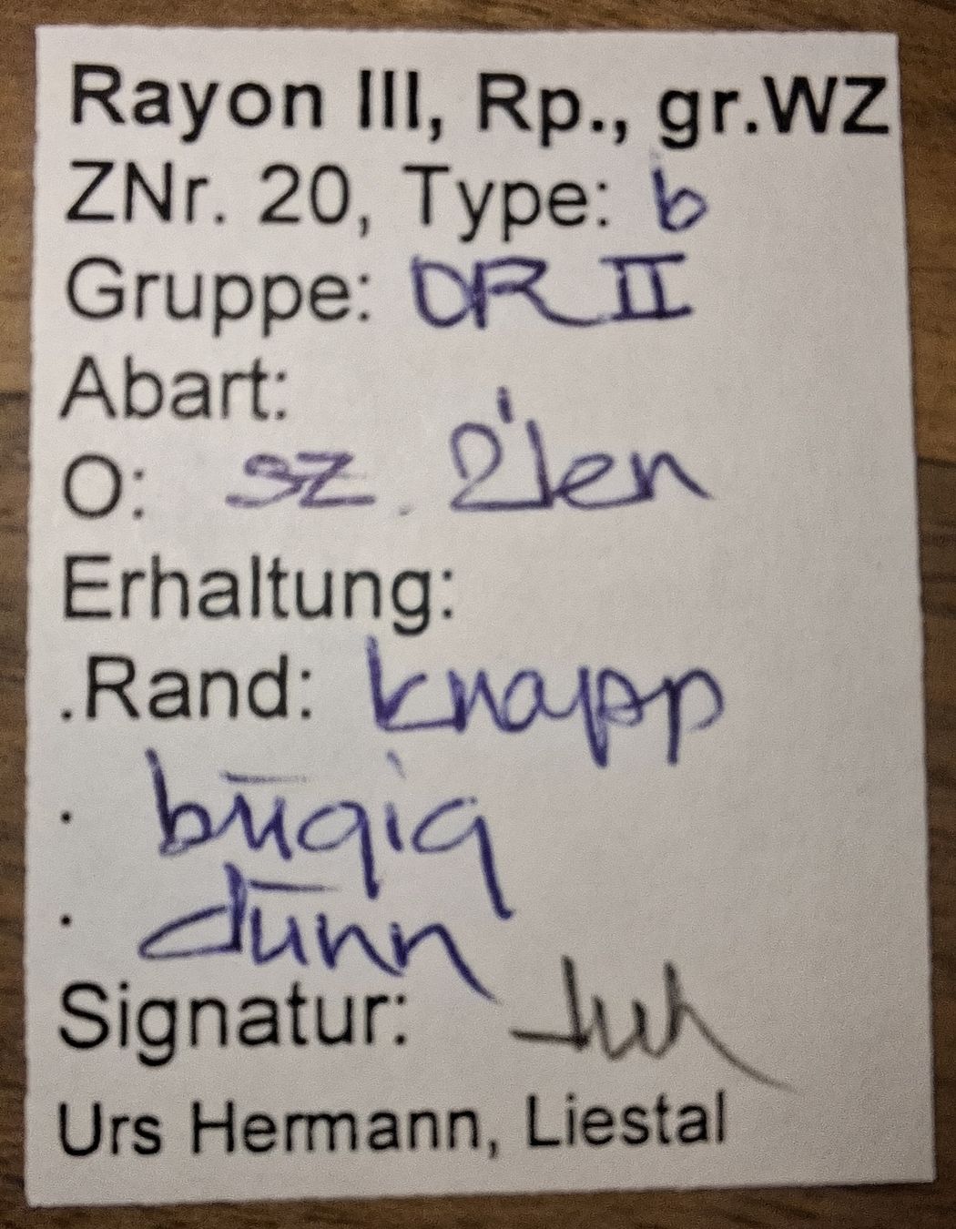 Tutti i francobolli: Rayon Nr. 20 Typ 6 OR II mit Befund  – Usato da Balgach venduto da SIMEON27 2