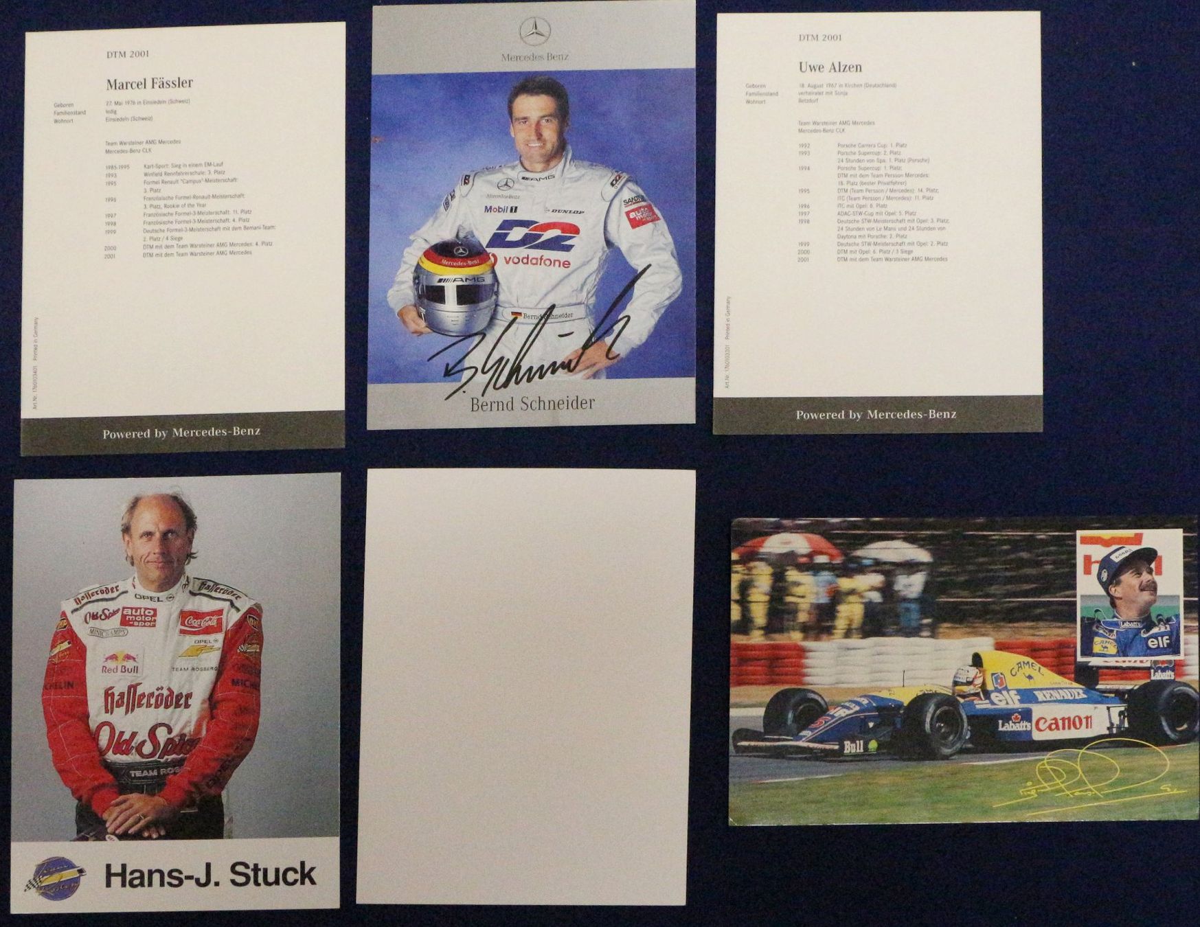 Autografi: 6 Autogrammkarten aus DTM und Formel 1 – Usato da Mörschwil venduto da Ferrari-V8 1