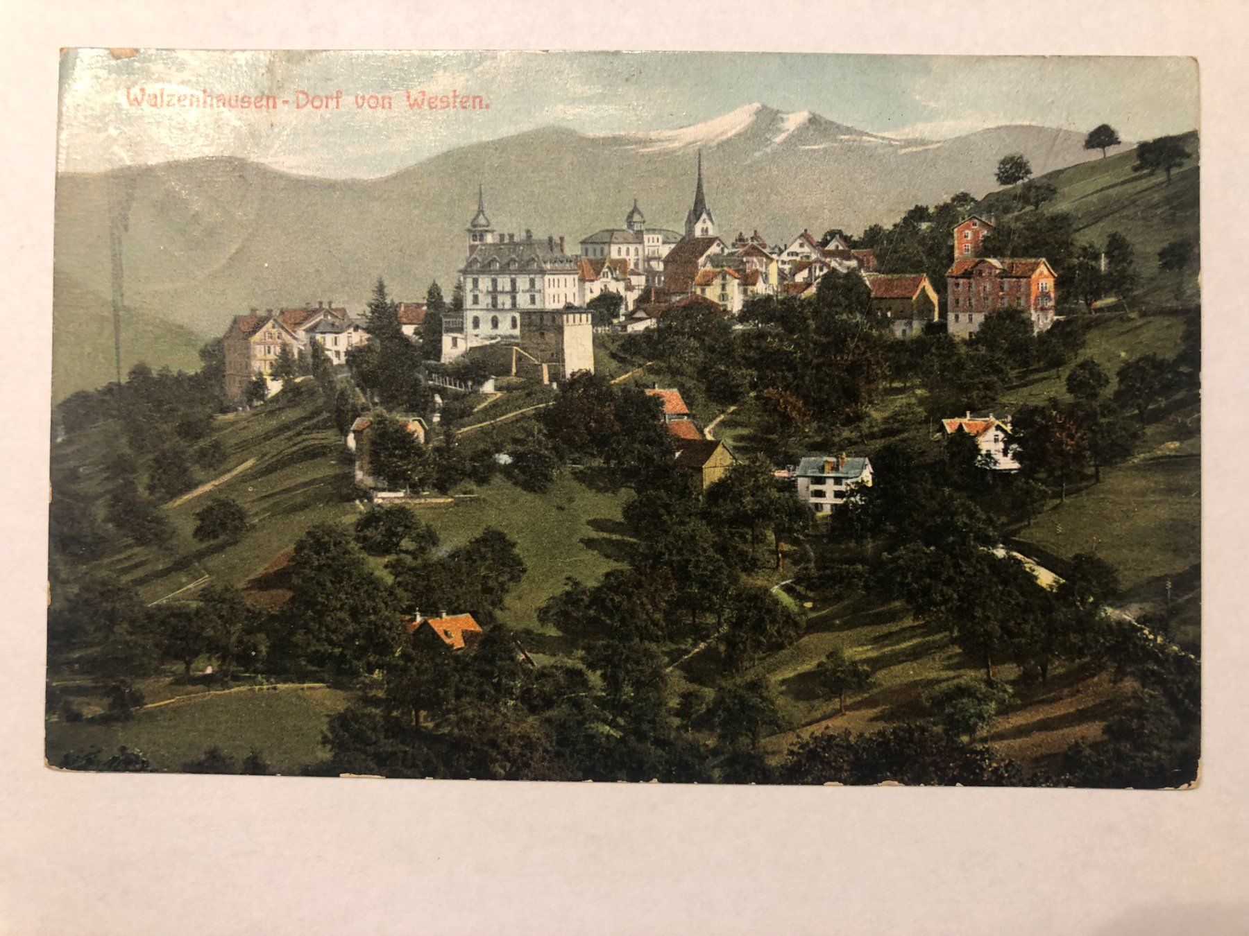 Cartoline postali: Walzenhausen - Dorf von Westen 1908 – Usato da Pfäffikon ZH venduto da Waltoversand